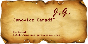 Janovicz Gergő névjegykártya