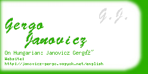 gergo janovicz business card